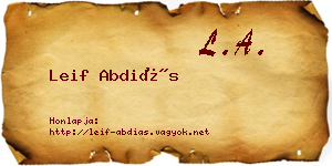 Leif Abdiás névjegykártya